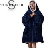 Schinkelshoek Deken - Sherpa Sweater Blanket - Hoodie Blanket - Oodie - Fleece Deken - Deken Met Mouwen- Oversized Trui - Blauw