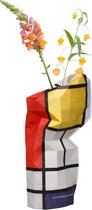 Tiny Miracles - Duurzame Design Vaas - Paper Vase Cover - Mondriaan - Composition Red - Large