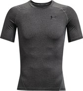 Under Armour UA HG Armour Comp SS Heren Sportshirt - Grijs - Zwart