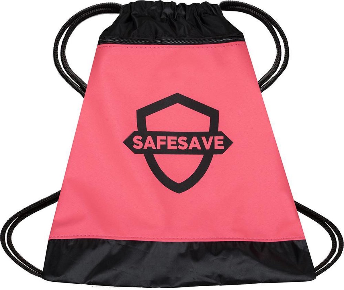 SafeSave gymtas – Waterdichte rugtas met trekkoord - zwemtas - schooltas - parachutestof - Roze