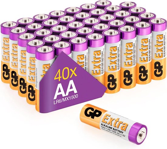 terugbetaling Gek vlam GP Extra Alkaline batterijen AA mignon penlite LR06 batterij 1.5V – 40  stuks - AA batterij | bol.com
