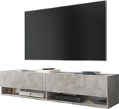 Maison’s Tv meubel – Tv Kast meubel – Tv meubel – Tv Meubels – Tv meubels Betonlook – Grijs – No LED –Wander – 140x30x32,5