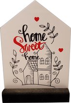 decoratiebordje huis met spreuk "Home Sweet Home" in leuke geschenkdoos