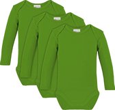 Link Kidswear - Unisex lange mouw romper van biologisch katoen - maat 50/56 - lime groen - 3 stuks