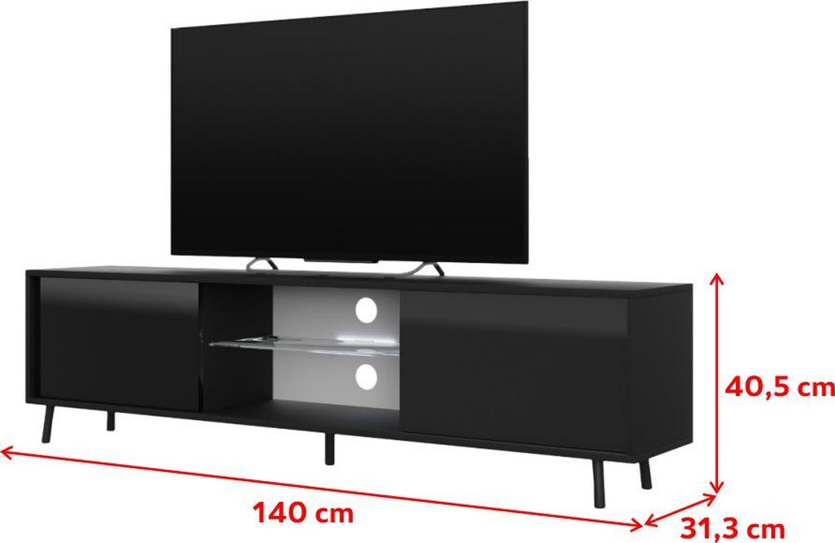 TV-kast Grace uitschuifbaar met lades. - Teak en Wood