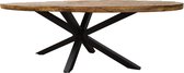 Zita Home - Eettafel - ovaal 220cm - massiefhout - metalen matrix onderstel 4cm dik blad - 220x100x77cm