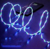 Lichtgevende LED Oplaadkabel| Metal Magnetic Cable|  1 Meter + 3 magnetische adapters | iOS, USB-Micro ,USB-C| Mix van 3 kleuren