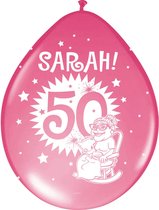 Sarah Ballonnen 8 stuks, div kleuren,  50 jaar, Verjaardag