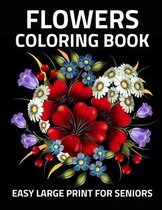 Large Print Coloring Book Easy Flowers for Seniors