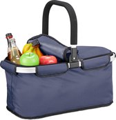 relaxdays boodschappenmand - inklapbaar - picknickmand - 25 l - boodschappentas - mandje