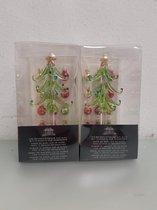 mini kerstboom met kerstballen- 2 stuks
