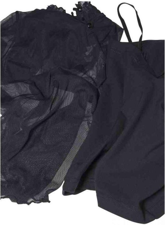 Urban Classics Haut à manches longues - XS- Mesh Double Layer, Zwart translucide