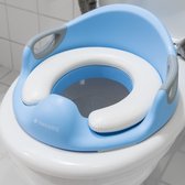 Toiletbril voor kinderen, 12 maanden tot 7 jaar, met anti-slip bekleding, handvat en spatbescherming, toilettrainer blauw