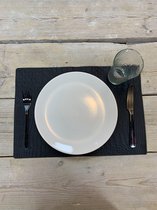 Xapron leren placemat Caiman 4 stuks - kleur Black (zwart)