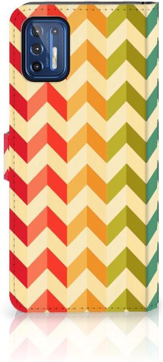 Motorola Moto G9 Plus Telefoon Hoesje Zigzag Multi Color