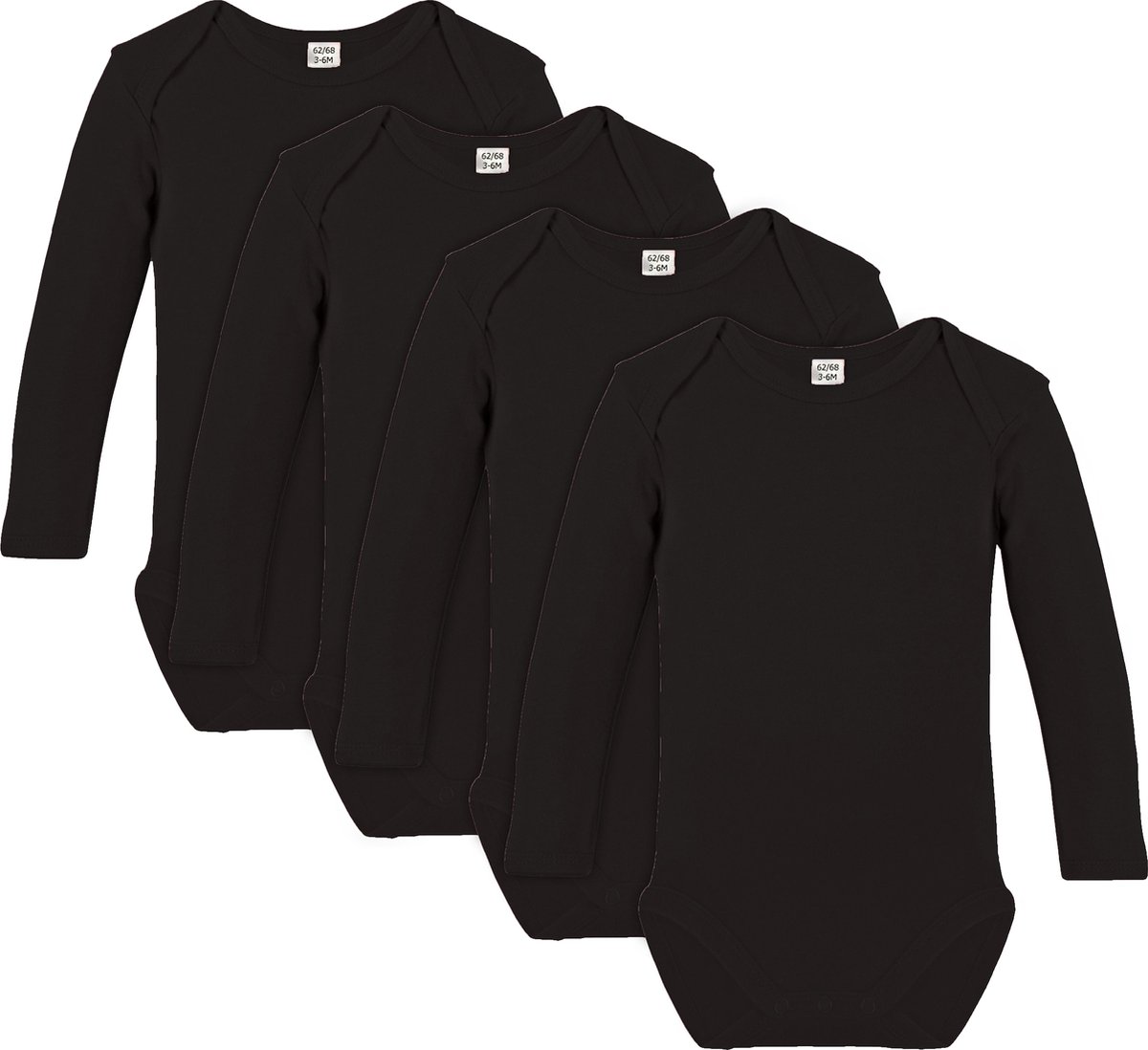 Link Kidswear Unisex 4-pack Romper - Zwart - Maat 62/68