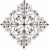 Wanddecoratie - Gietijzeren Bloemen Ornament - 67 cm breed