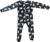 Onesie / Pyjama / Pyjamapak IJsberen print - Donker blauw / Wit - Polyester - Maat 104 - Unisex