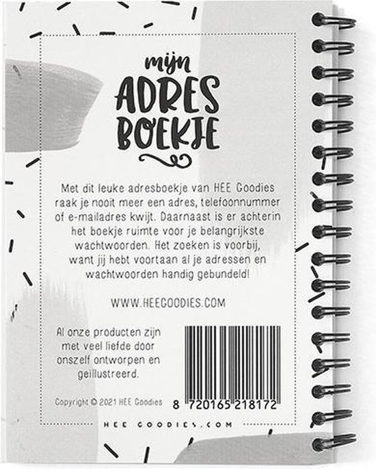 Klein Adresboekje met alfabet A6 zwart wit adressenboekje adresboek klein wachtwoordenboekje - HEE Goodies