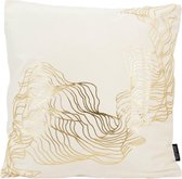 Velvet Isis Cream Kussenhoes | Fluweel - Polyester | 45 x 45 cm | Crème - Goud