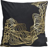 Velvet Isis Black Kussenhoes | Fluweel - Polyester | 45 x 45 cm | Zwart - Goud