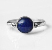 Natuursieraad -  925 sterling zilver lapiz lazuli ring maat 16.50 mm - luxe edelsteen sieraad - uniek - natuursteen