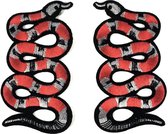 Slang Koraalslang Serpent Strijk Embleem Patch Set L+R B 5.5 x L 10.2 cm L+R
