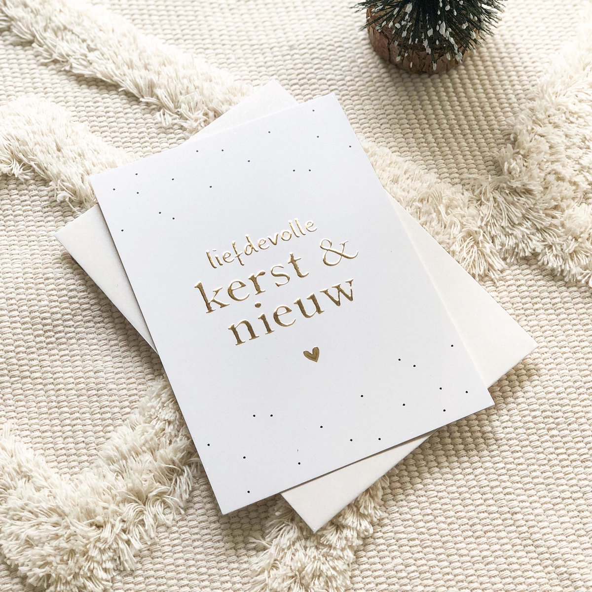 10x Kerst Ansichtkaart met Goudfolie en envelop - Kerst & Nieuw
