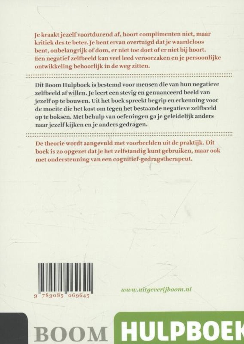 Boom Hulpboek  -   Negatief zelfbeeld - back cover