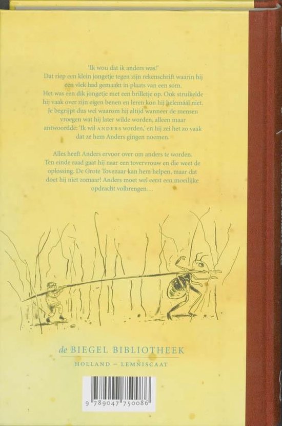 Een jongetje duwt een mier die een tak draagt. Tekst: 'De Biegel Bibliotheek Holland - Lemniscaat'.