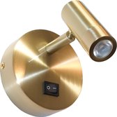 Wandlamp Simply Goud - LED 3W 3000K 200lm - IP20 > wandlamp binnen goud | wandlamp goud | leeslamp goud | bedlamp goud | led lamp goud | spot lamp goud