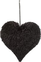 J-Line Hart Hanger Plastiek Zwart Large Set van 2 stuks