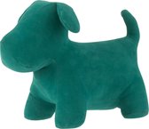 J-Line Hond Deurstop Mat Fluweel Groen Medium