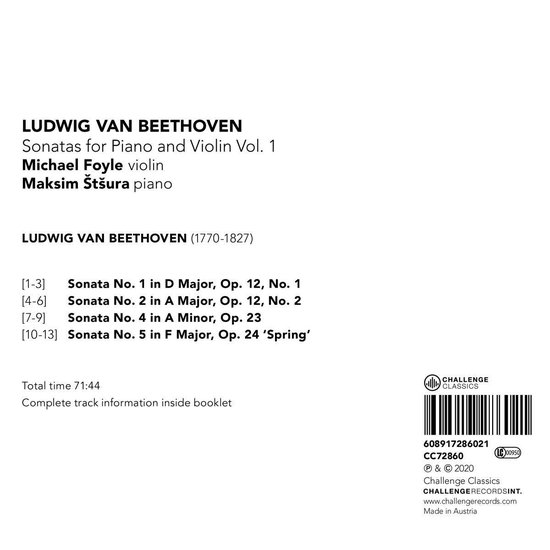 Sonatas For Piano And Violin Vol. 1