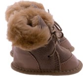 Babyslofjes schapenwol en eco-leer Moep - maat 16 - Kraamcadeau - Babyschoenen leer en wol - Newborn sloffen - Sheepy.cc