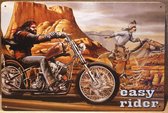 Easy Rider Chopper motor Reclamebord van metaal METALEN-WANDBORD - MUURPLAAT - VINTAGE - RETRO - HORECA- BORD-WANDDECORATIE -TEKSTBORD - DECORATIEBORD - RECLAMEPLAAT - WANDPLAAT -