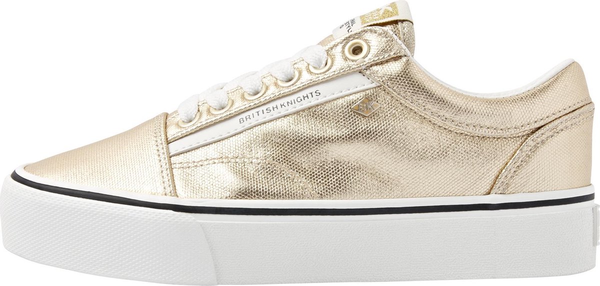 bol.com | British Knights MACK PLATFORM Dames sneakers laag - Goud - maat 38