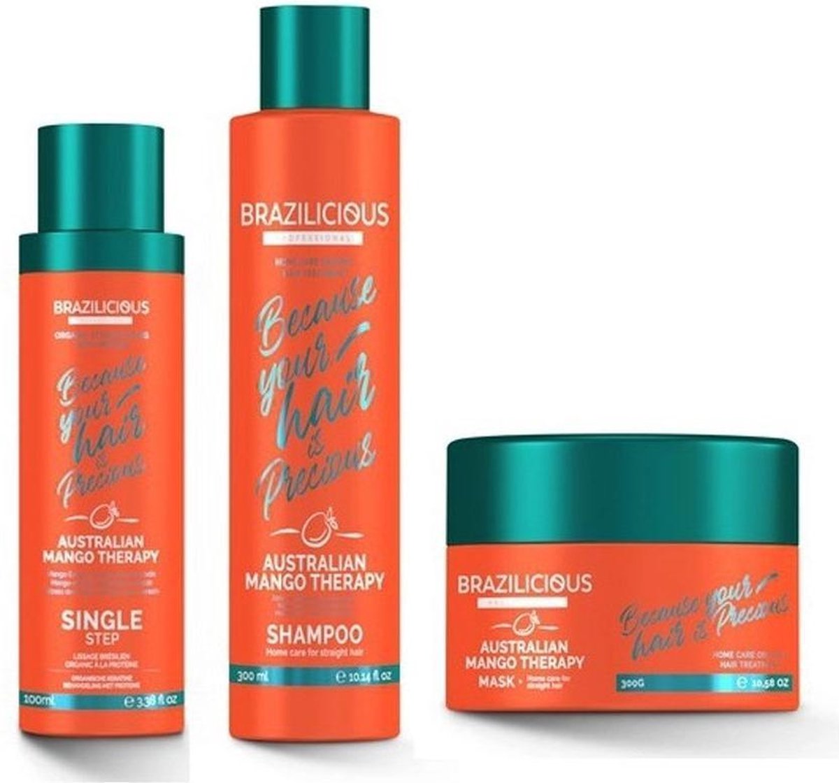 BraziliCious Australian Mango shampooing &keratine 100ml 250ml 300ml