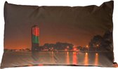 Hoes van sierkussen - binnen -verlichte watertoren Aalsmeer - 50 bij 30