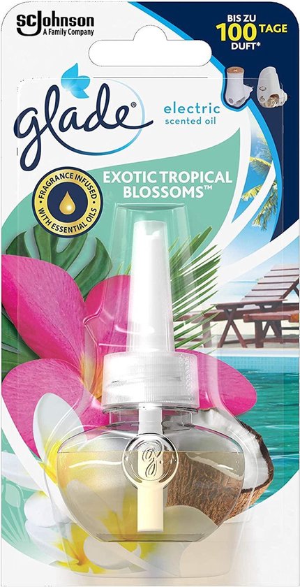 Glade Electric huile parfumée Fleurs tropicales exotiques - 2 recharges de  20 ml