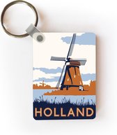 Sleutelhanger - Illustratie van een molen in Nederland - Uitdeelcadeautjes - Plastic