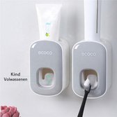 ECOCO | 2x Automatische Ecoco Tandpasta Dispenser | Tandpasta dispenser | Toothpaste dispenser | Tandpasta | Tandpasta uitknijper | Toothpaste - grijs