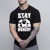 sportshirt – fitness – heren – stay hungry – arnold – xl -bodybuilding – powerlifting