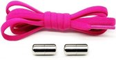 Lazy Shoelaces Hot Pink - Premium Elastische Schoenveter Met Metalen Gesp - No Tie - Schoenveters - Veter