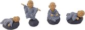 Wellness-House | Zen Art Beeldjes Buddha Set van 4 blauwgrijs | Boeddha Beeldjes | 2,5*3cm | Statues