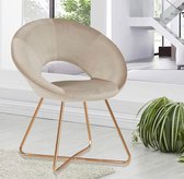 Sortio Home - Fauteuil Abby - Beige - Velvet