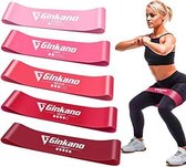 Haquno Haquno Fitnessbandenset, 5 sterktes, ideaal voor spieropbouw, fysiotherapie, pilates, yoga, gymnastiek en crossfit, fitnessband, gymnastiekband, weerstandsband