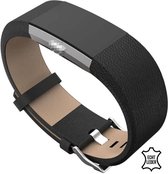 Q-DESYN Fitbit Charge 2 bandje - Leer - Zwart
