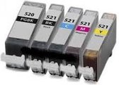 KUPRI - inktcartridges voor Canon PGI-520XL / CLI-521XL | Multipack van 5 inktcartridges voor Pixma iP3600, IP4600, IP4700, MP540, MP5410, MP550, MP560, MP620, MP630, MP640, MP980,