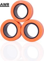AWR - Magneet ringen - Finger Spinner - Magneet Vinger Spinner - Magnetische ringen - Spinner - Magneet Spinner - Fidget Magnet Spinner – Fidget toy - Oranje